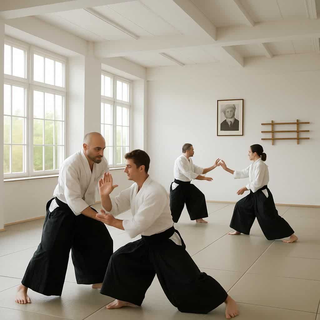 découvrez la maison de l'aïkido, un lieu convivial où passionnés et débutants se retrouvent pour pratiquer et partager l'art martial japonais dans une ambiance chaleureuse.